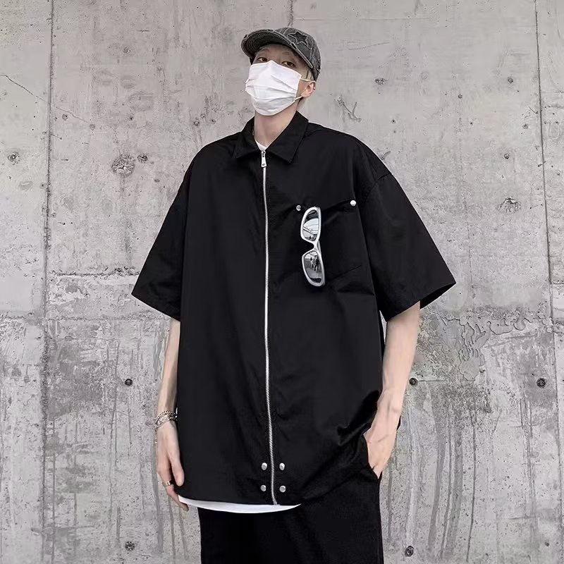 Áo Sơ Mi Tay Ngắn Dáng Rộng Phong Cách Retro Nhật Bản Thời Trang Mùa Hè Cho Nam