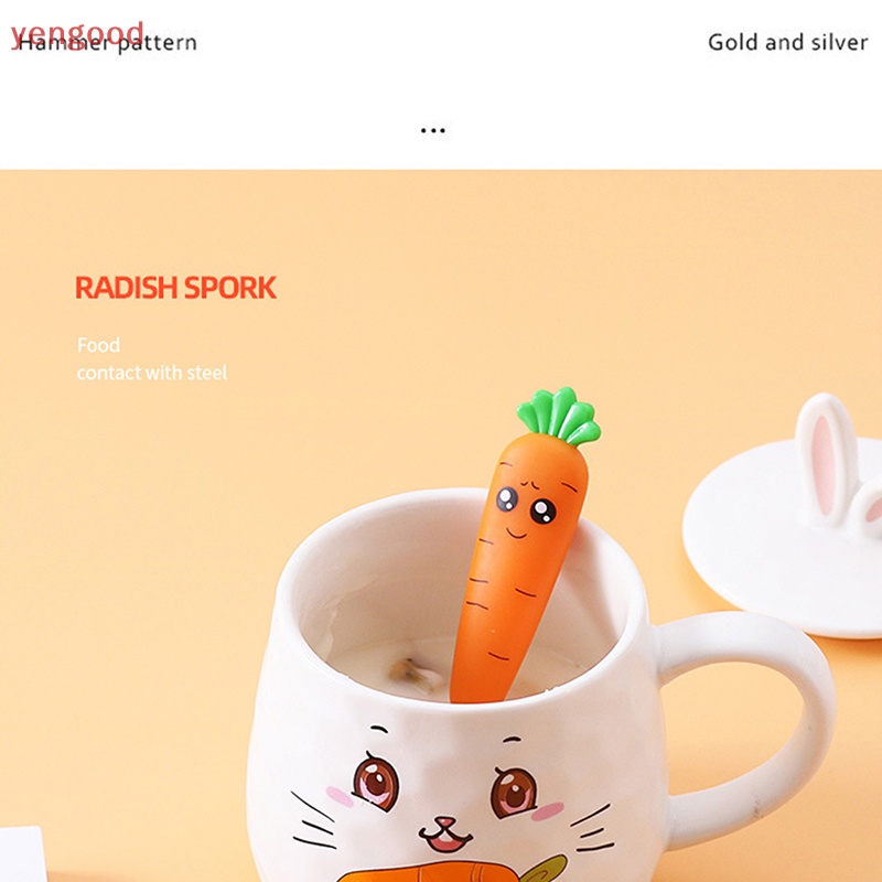 1 Muỗng Nĩa Ăn Bằng Thép Không Gỉ Hình Hoạt Hình Cho Trẻ Em