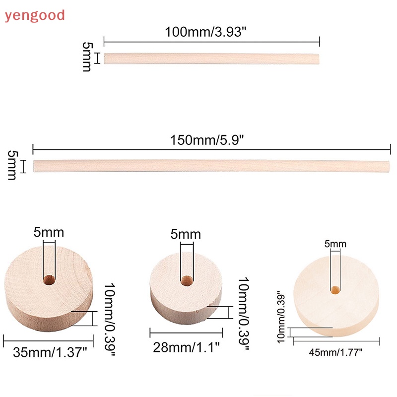 1 Bộ Bánh Xe Bằng Gỗ Có Lỗ 0.2 inch Cho Mô Hình Xe Hơi Đồ Chơi DIY