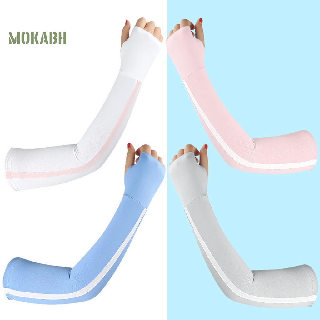 1 Cặp Ống Tay Áo Họa Tiết Sọc Tương Phản Chịu Nhiệt Độ Dưới Cho Nữ