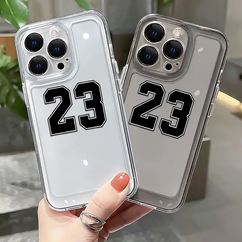23# Ốp Điện Thoại TPU Mềm Trong Suốt Chống Sốc Nút Bấm Độc Đáo Cho IPhone 11 14 13 12 Pro Max XS X XR 7 + 8 6 6S Plus Sự Bảo Vệ