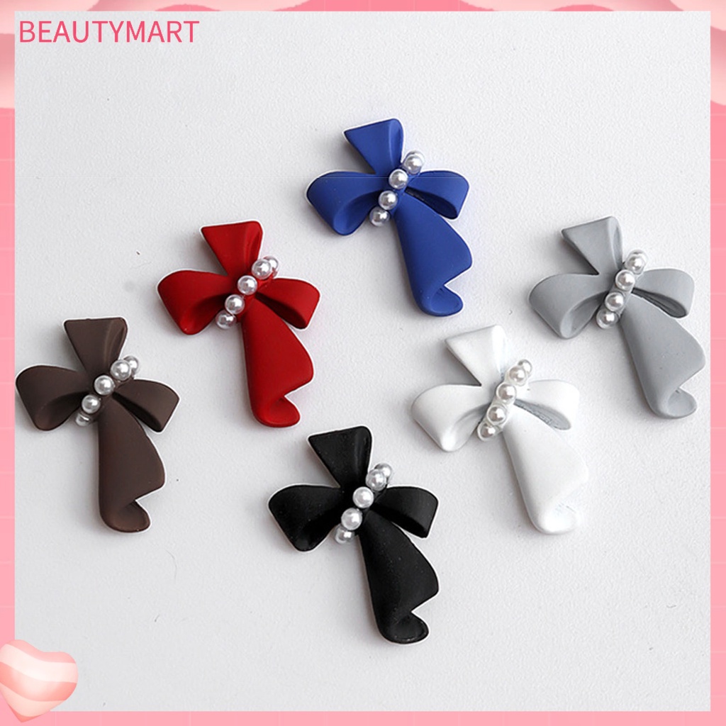 Set 5 Phụ Kiện Trang Trí Móng Tay Nghệ Thuật 3D Hình Nơ Bằng Nhựa Màu Sắc Sống Động Đa Năng DIY