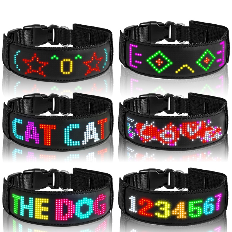 Vòng Cổ Màu Sắc RGB Có Đèn LED Và Kết Nối Bluetooth Cho Thú Cưng