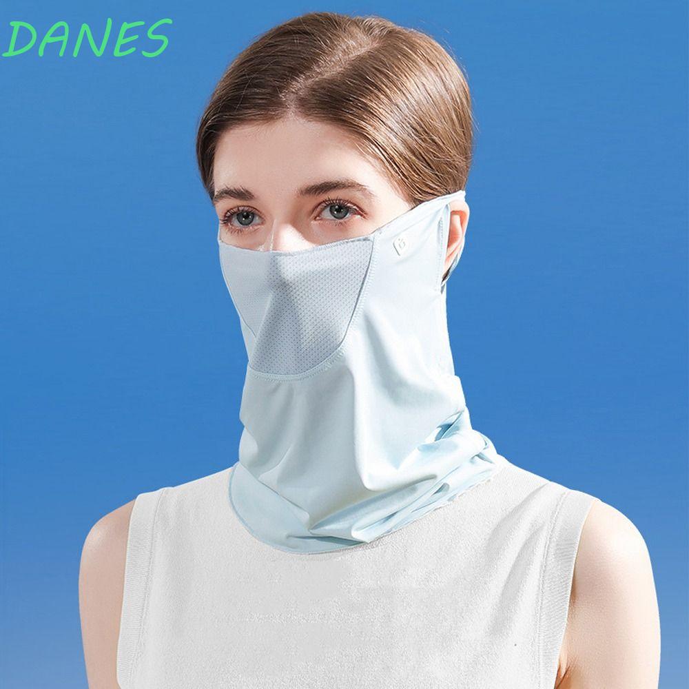 Daanes Khẩu Trang Chống Nắng Thoáng Khí Kèm Khăn Che Mặt Màu Trơn Dành Cho Nam