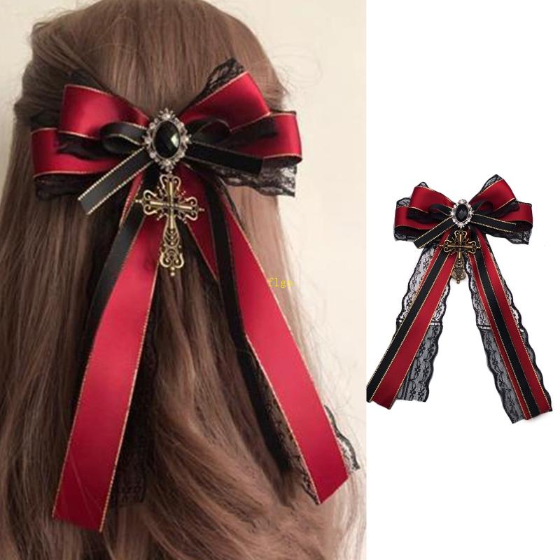 Băng Đô Cài Tóc Màu Đen Phong Cách Lolita Gothic Cho Nữ