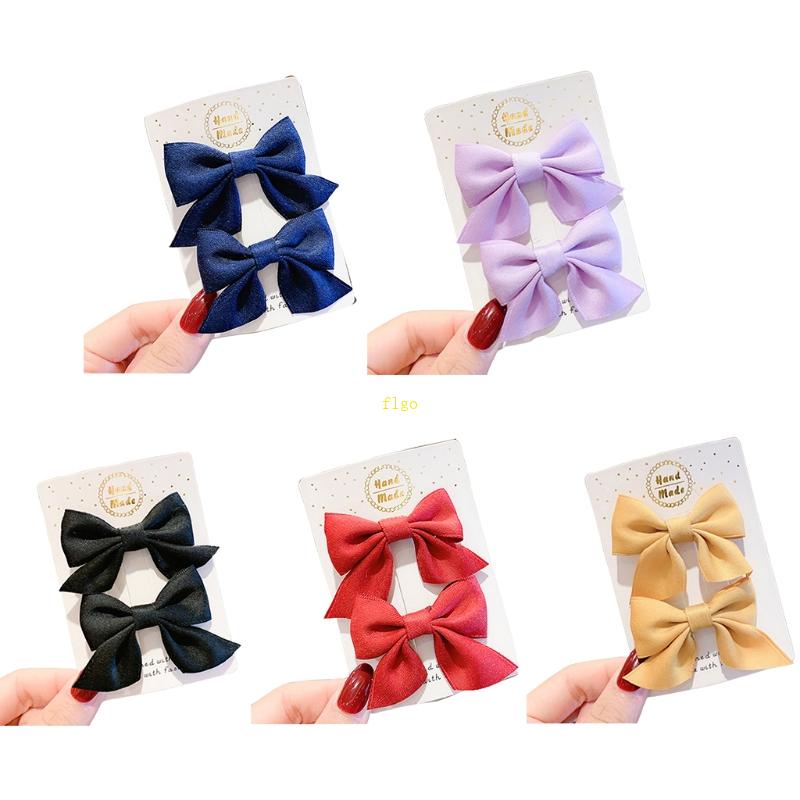 Kẹp Tóc Hình Nơ Bằng Kim Loại Màu Sắc Đơn Giản Cho Nữ