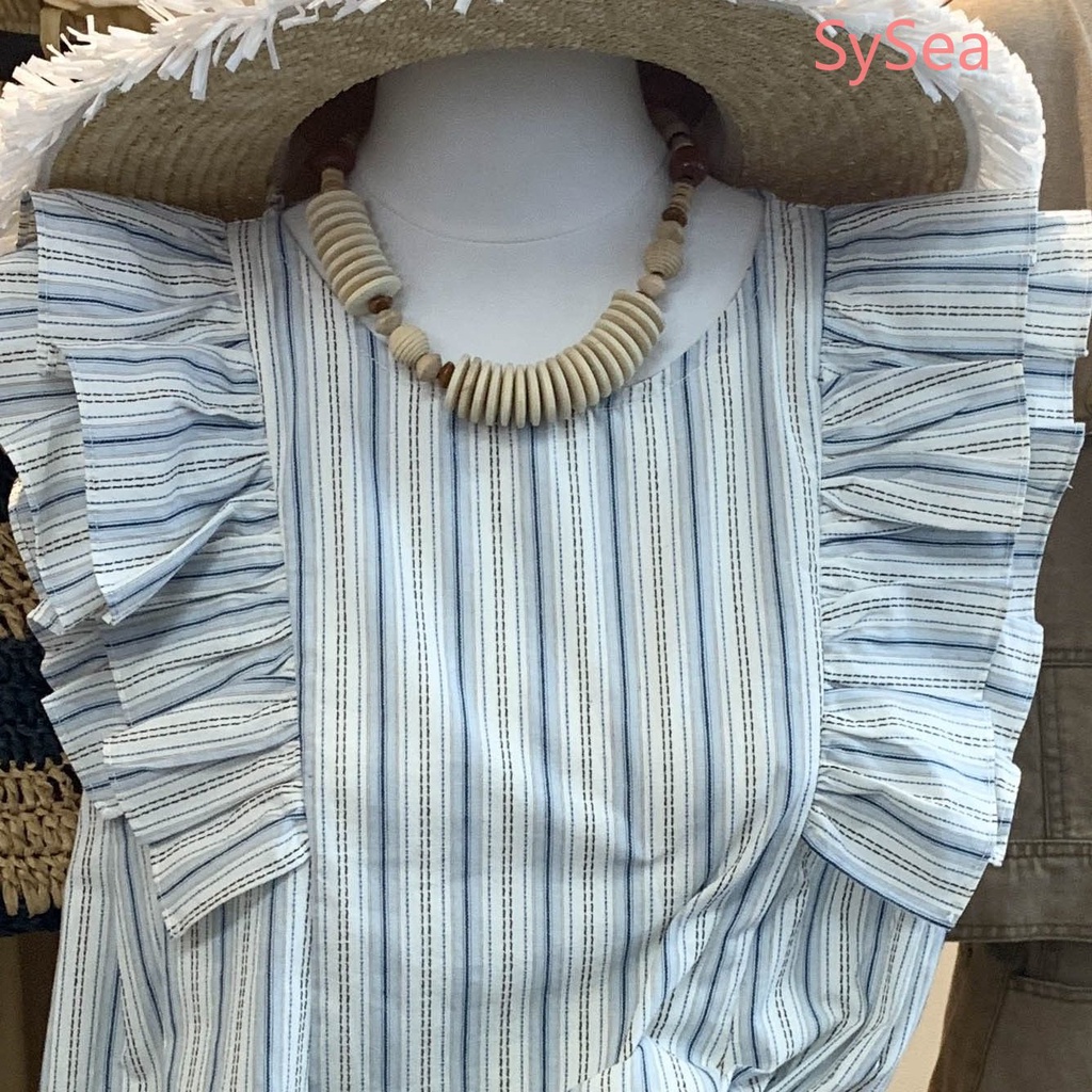 Áo Kiểu Tay Phồng Xếp Ly Phong Cách Retro Pháp