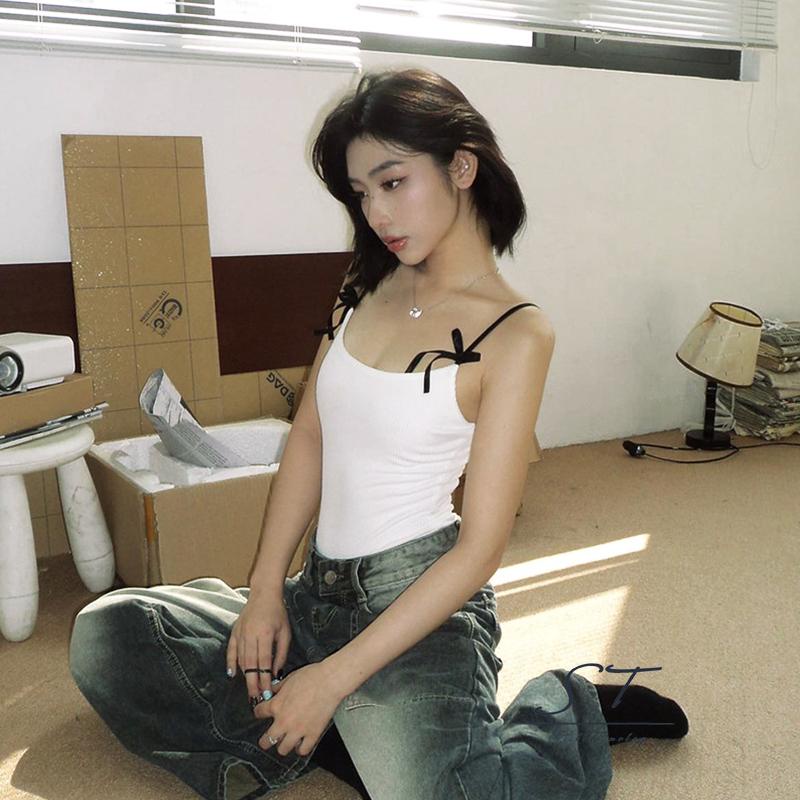 Áo Hai Dây CY03 Màu Sắc Tương Phản Thời Trang Mùa Hè Cho Nữ