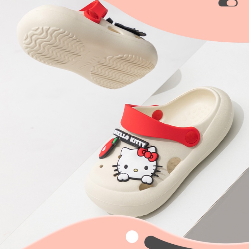 Dép EVA Đục Lỗ Chống Trượt In Hoạt Hình Hello Kitty Thời Trang Mùa Hè Cho Bé