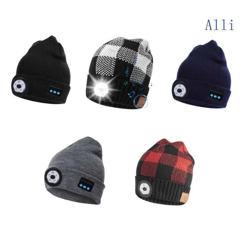 Mũ beanie Trùm Đầu Tích Hợp Đèn LED 5 Bóng Có Thể Sạc Lại Bằng Cổng USB Cho Nam Và Nữ