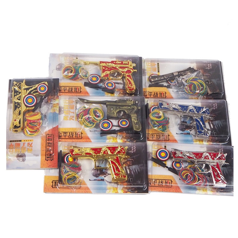 Đồ chơi bắn dây chun nịt loại to 12cm móc chìa khoá dạng đồ chơi cho trẻ em tặng kèm bia và dây chun