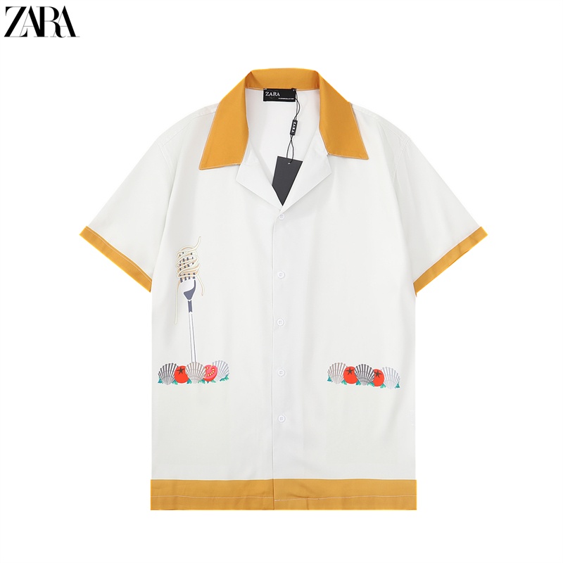 Z-a88r-a &amp; - Áo Sơ Mi Ngắn Tay In Hình Đồ Ăn Thời Trang Đường Phố Cổ Điển Mới Nhất