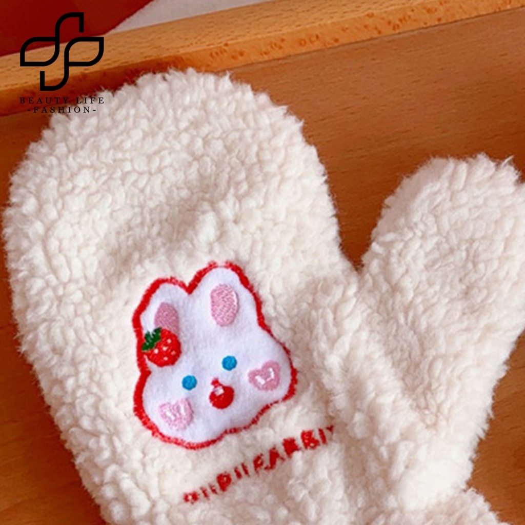 1 Đôi Găng Tay Vải Lông Giữ Ấm Thoải Mái Thời Trang Mùa Đông Cho Nữ