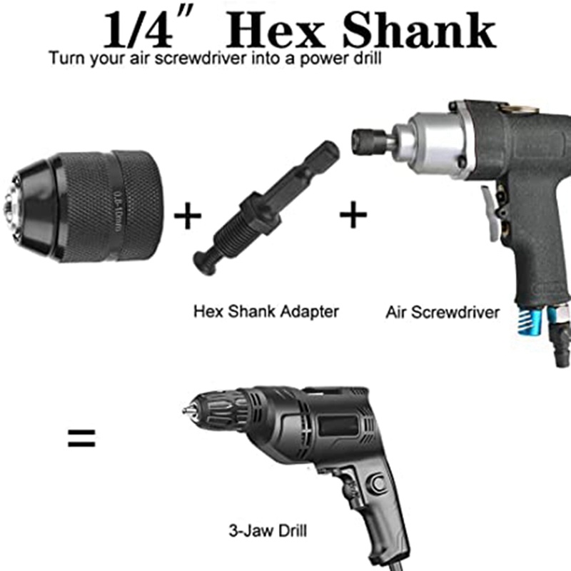 Đầu Kẹp Mũi Khoan 0.8-10Mm 3 / 8Inch-24 1 / 4Inch Hex 1 / 2Inch