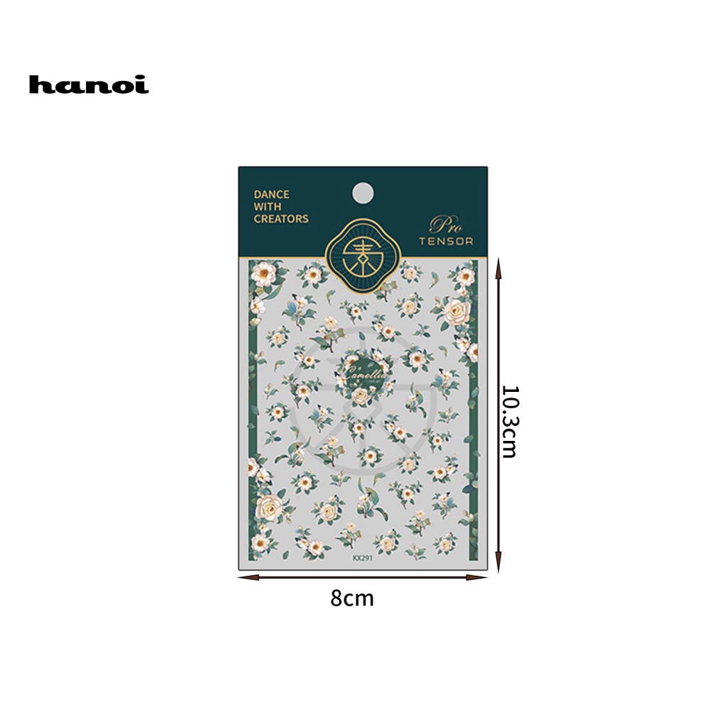 Miếng Dán Móng Tay Tự Dính Không Phai Siêu Mỏng Họa Tiết Hoa Phong Cách Nhật Bản Cho Nữ