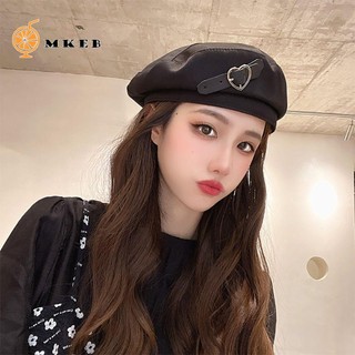 MKEB nồi MKEB chất liệu da phối khóa hình trái tim phong cách Hàn Quốc cổ điển thời trang mùa thu cho nữ