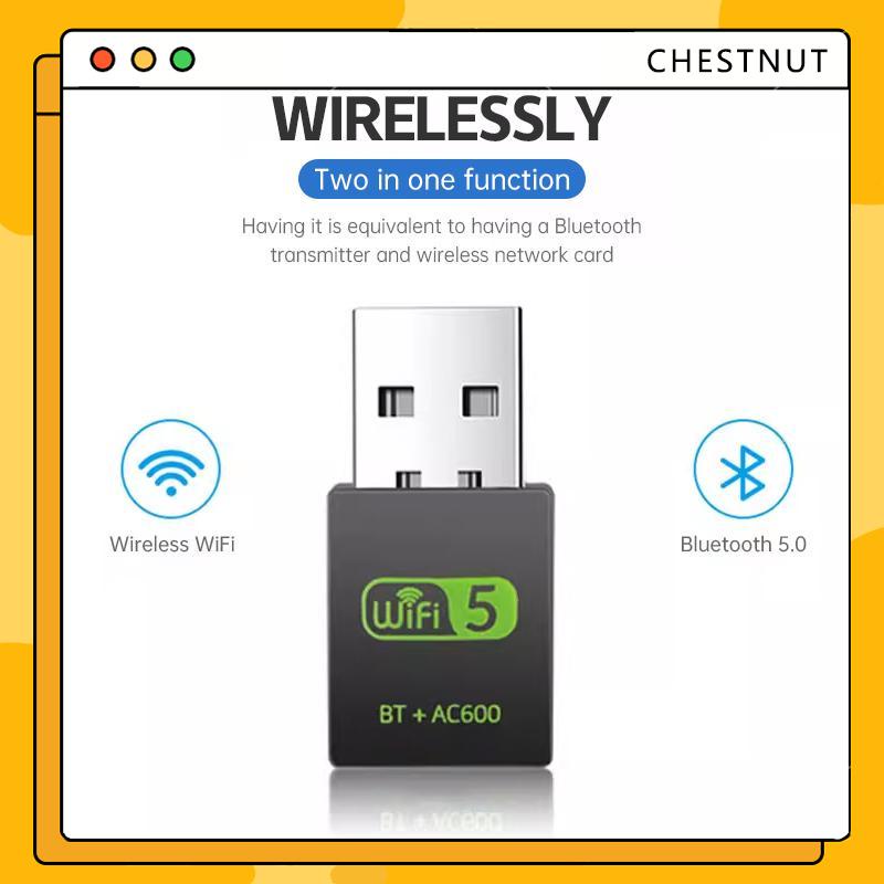 COD❤️USB WiFi + BLUETOOTH 600Mbps 5G đầu thu wifi cho pc laptop card mạng wifi bluetooth-CT