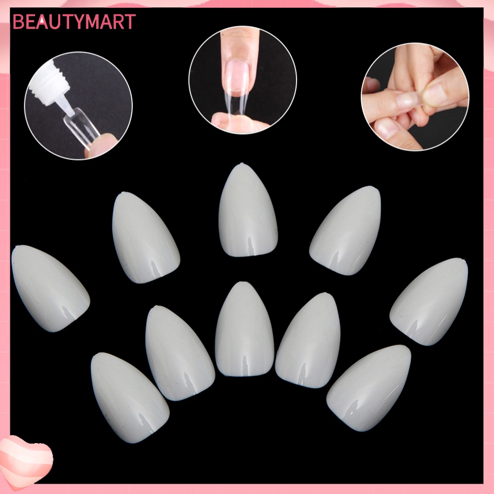 Bộ 500 Móng Tay Giả Hình Oval Đầu Nhọn Độc Đáo