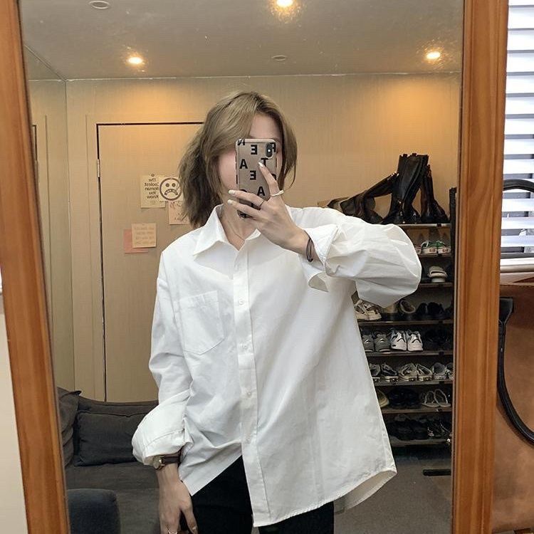 Áo Sơ Mi Dáng Rộng Xẻ Tà Sau Lưng Thời Trang Mùa Xuân Cho Nữ