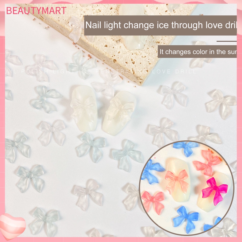 1 Túi Phụ Kiện Trang Trí Móng Tay Nghệ Thuật Tạo Hiệu Ứng Hình Trái Tim Thay Đổi Màu Sắc Sáng Tạo
