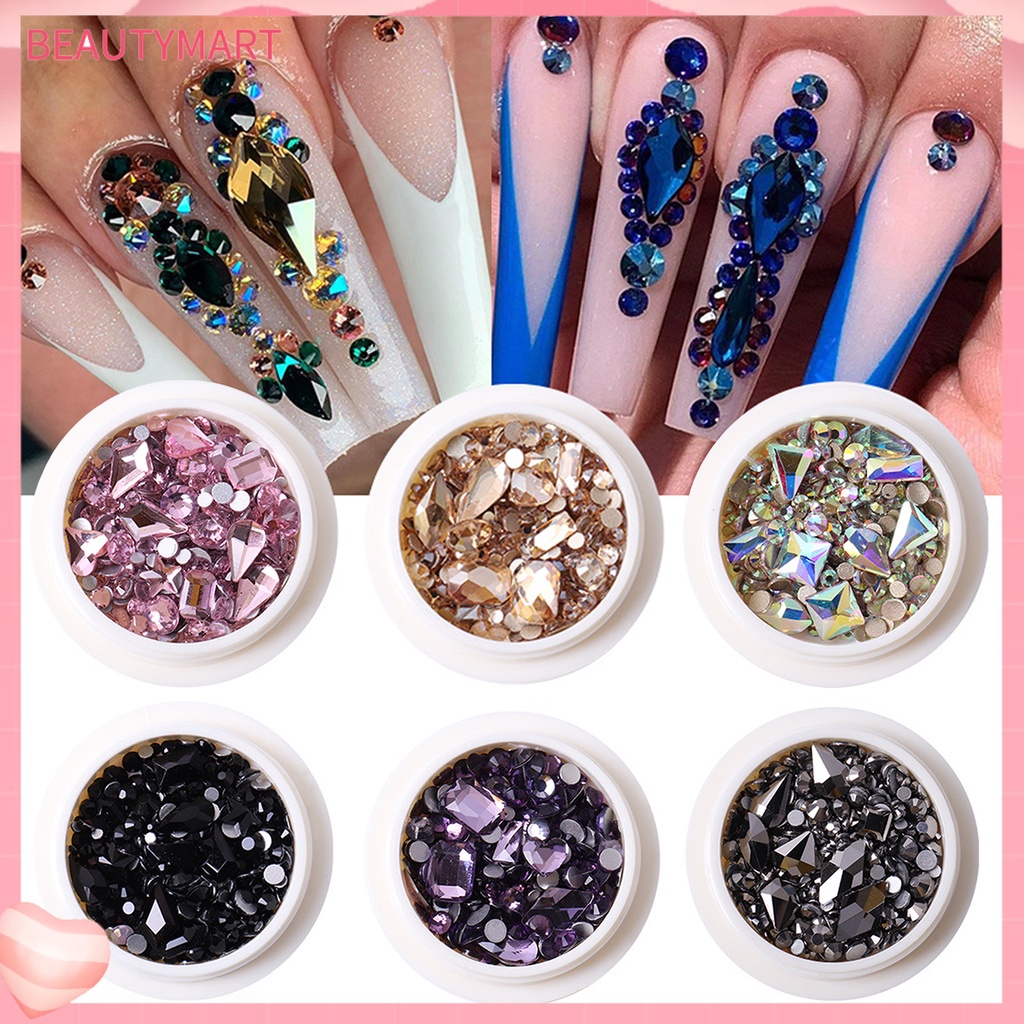 Khối Lập Phương Đính Đá Trang Trí Móng Tay Gọn Nhẹ Tinh Tế DIY Cho Nữ