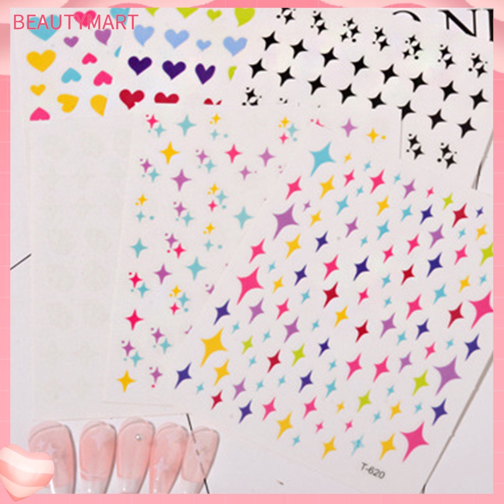 Set 6 Miếng Dán Trang Trí Móng Tay Họa Tiết Hoa Phong Cách Giáng Sinh Dành Cho Người Mới Bắt Đầu