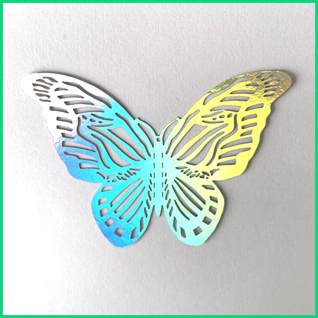 Set 12 Miếng Dán Tường Hình Bướm 3D Nhiều Màu Sắc Có Thể Tháo Rời