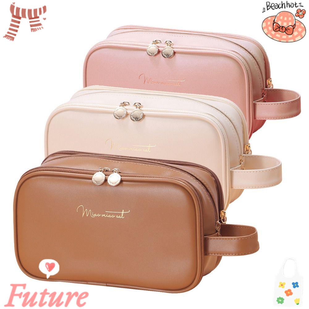 Túi Da Pu Đựng Mỹ Phẩm Sức Chứa Lớn Tiện Dụng Khi Đi Du Lịch