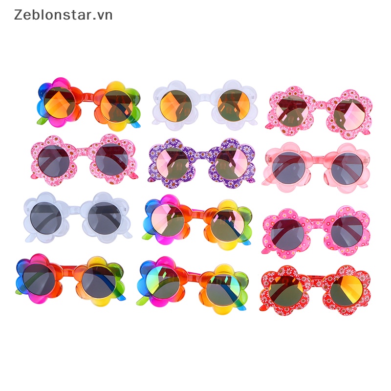 Kính Mát Tròn Chống Tia UV400 Họa Tiết Hoa Hoạt Hình Nhiều Màu Sắc Thời Trang Cho Bé