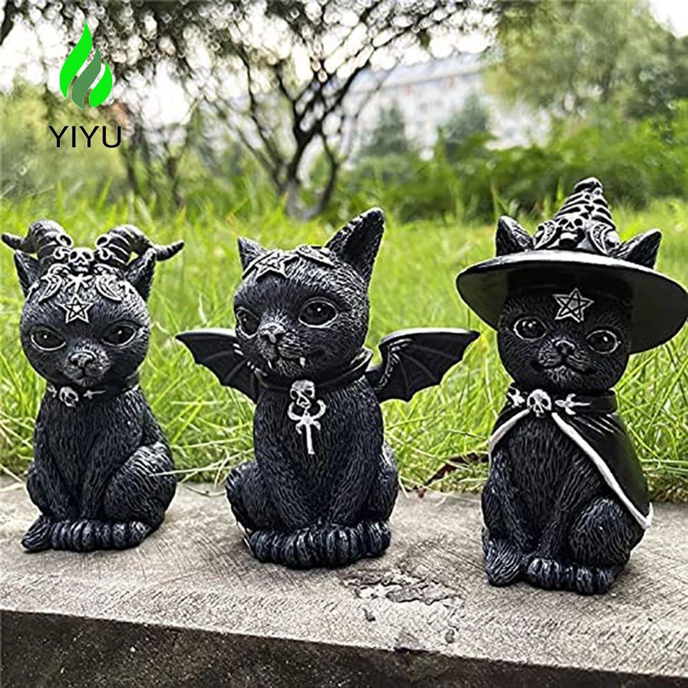 YIYU Mèo Phép Thuật TYLER1 Bằng Nhựa Resin Sáng Tạo Trang Trí Phòng Halloween