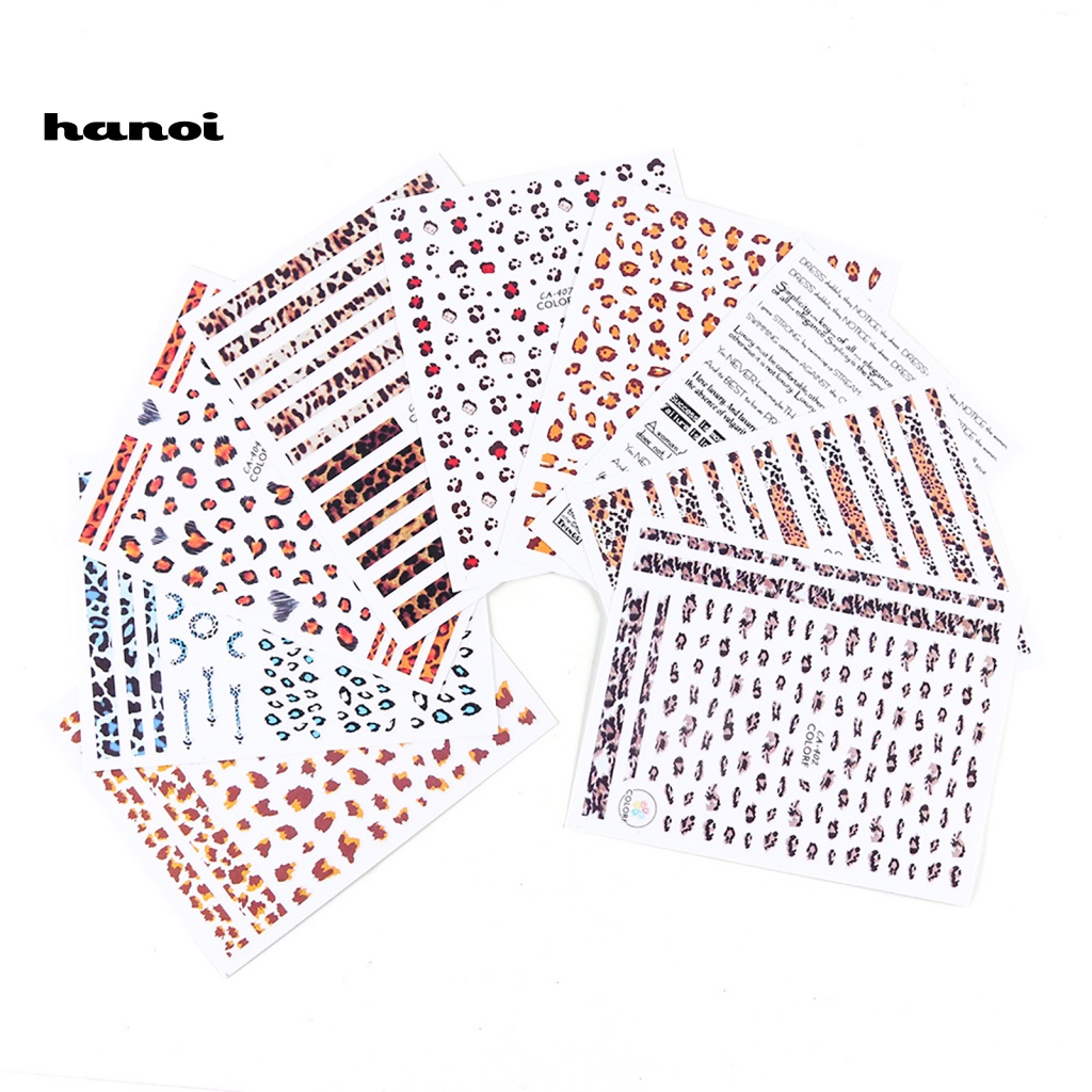 Miếng Dán Trang Trí Móng Tay Họa Tiết Da Báo Thời Trang Mùa Đông