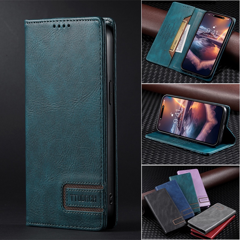 Bao Da PU Điện Thoại Nắp Lật Kèm Ngăn Đựng Thẻ Khóa Nam Châm Cho OPPO Find X6 Reno 10 Realme 11 Pro Plus Realme GT Neo5 Neo5 SE GT3 5G Ví