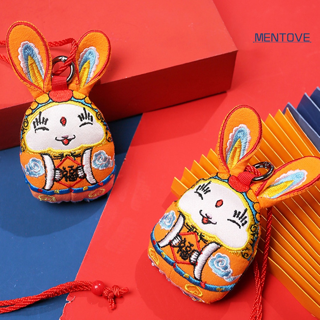 Đồ chơi nhồi bông Vải Mềm Thêu Hình Thỏ Phong Cách Trung Hoa 2023