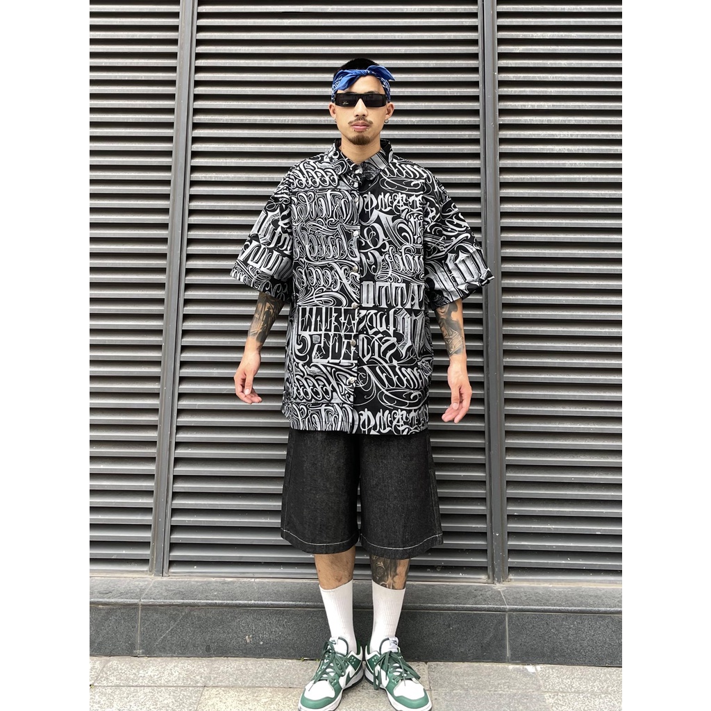 Áo Thun Tay Ngắn In Hoa Kiểu Hip-Hop Đường Phố Cá Tính