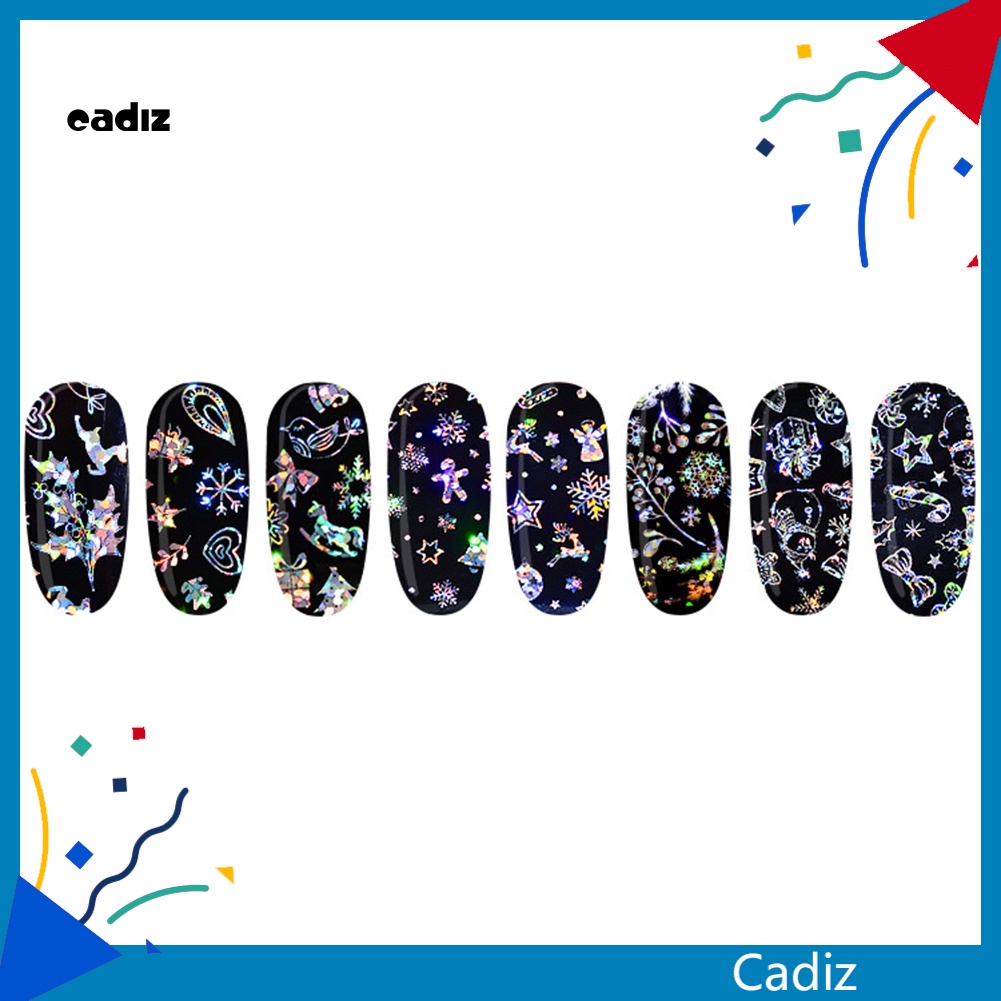 Miếng Dán Trang Trí Móng Tay Họa Tiết Bông Tuyết Giáng Sinh Xinh Xắn