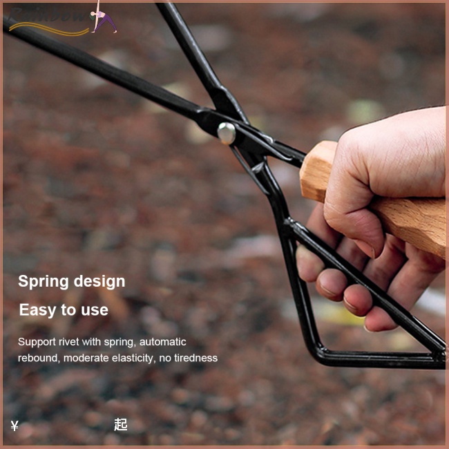 Kéo Gỗ Lửa Đa Năng Cách Nhiệt Có Tay Cầm Bằng Gỗ Tiện Lợi Dành Cho Cắm Trại Ngoài Trời