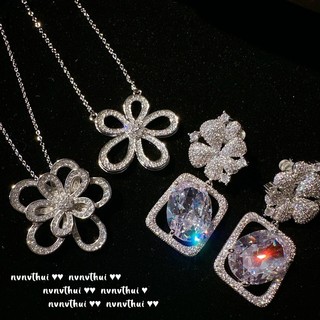 Dây chuyền mạ vàng 18k mặt bông hoa nhỏ đính đá zircon