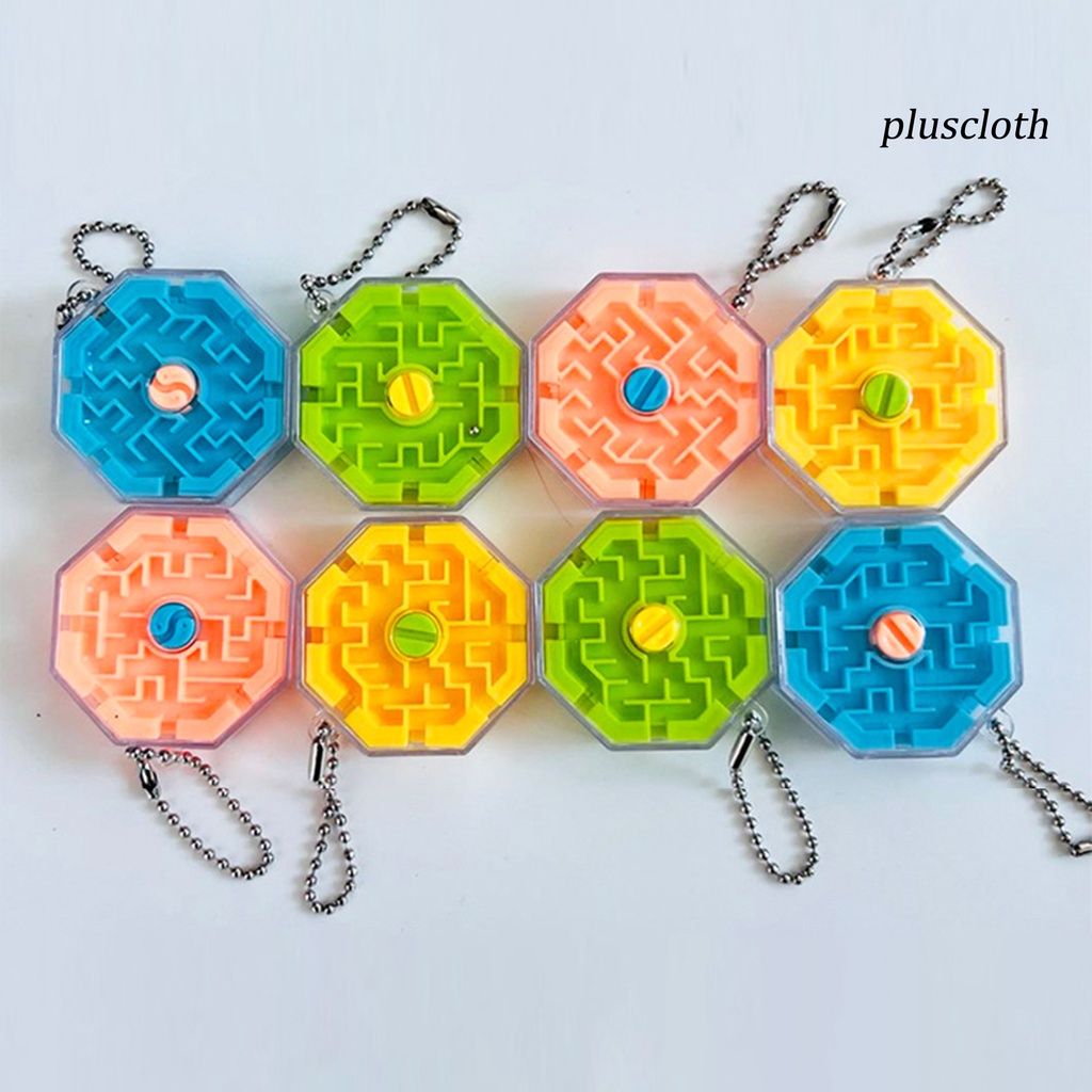 Bộ 3 Mặt Dây Chuyền Hình Mê Cung 3D Nhiều Màu Sắc Sống Động Kèm Móc Khóa Dành Cho Trẻ Em