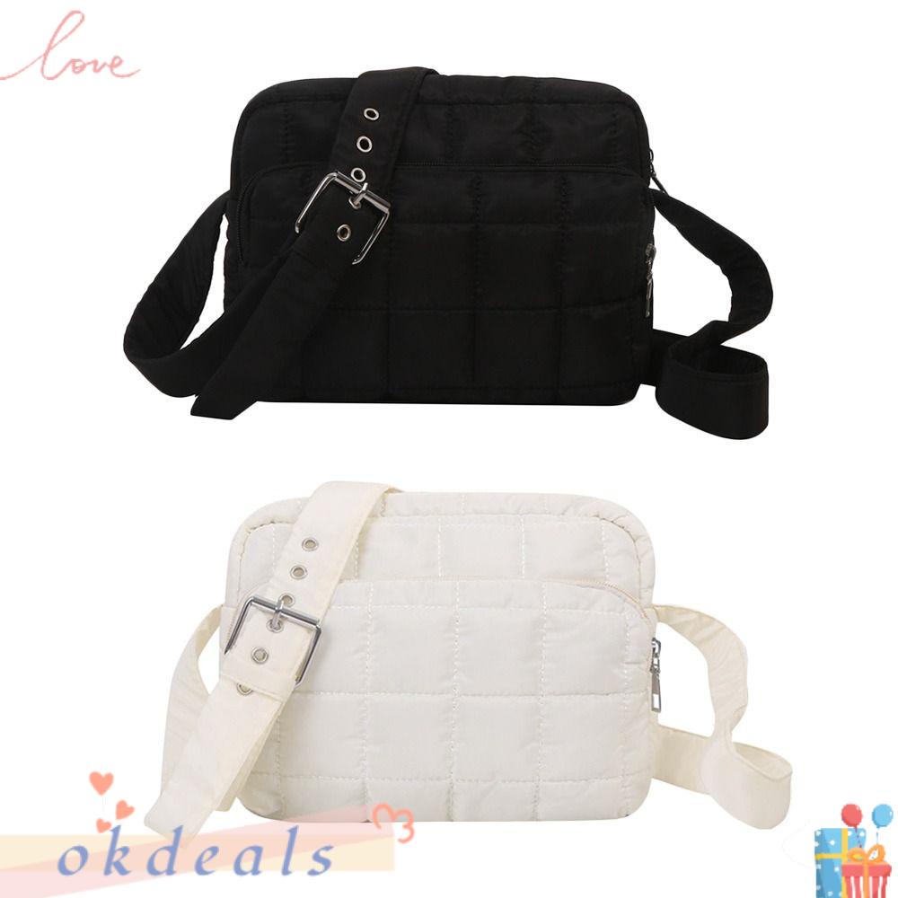 Túi Xách Đeo Vai Bằng Cotton Gọn Nhẹ Họa Tiết Kẻ Sọc Thời Trang