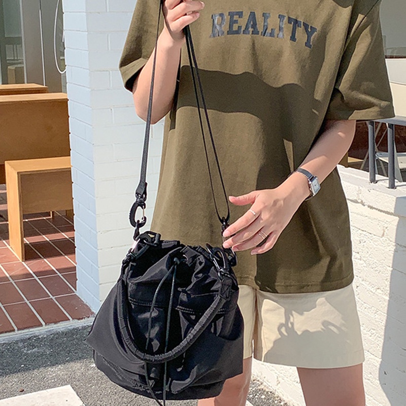 Túi Rút Dây Bằng nylon Sức Chứa Lớn Siêu Nhẹ Có Thể Gấp Gọn Dành Cho Nữ