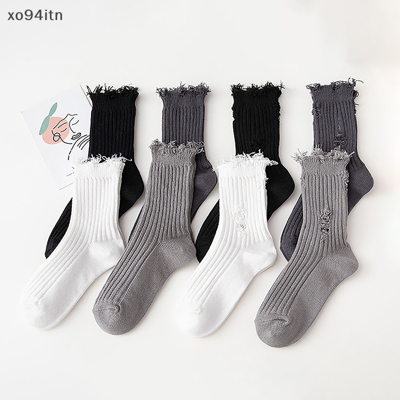 Tn Mới Vớ Dệt Kim Phối Rách Thời Trang Harajuku Đường Phố Phá Hủy Đường Phố Cá Tính Cho Nữ n