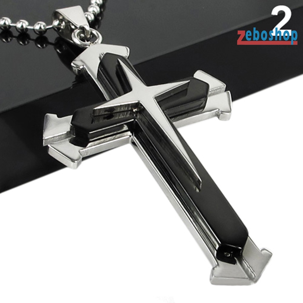 Vòng cổ Thép Không Gỉ Mặt Thánh Giá Thời Trang Cho Nam