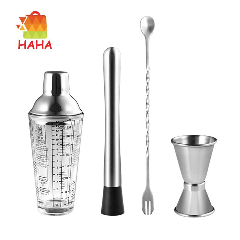 Bộ Cốc Lắc Pha Chế Rượu Cocktail Trong Suốt Có Thang Đo Tiện Lợi Dành Cho Bartender