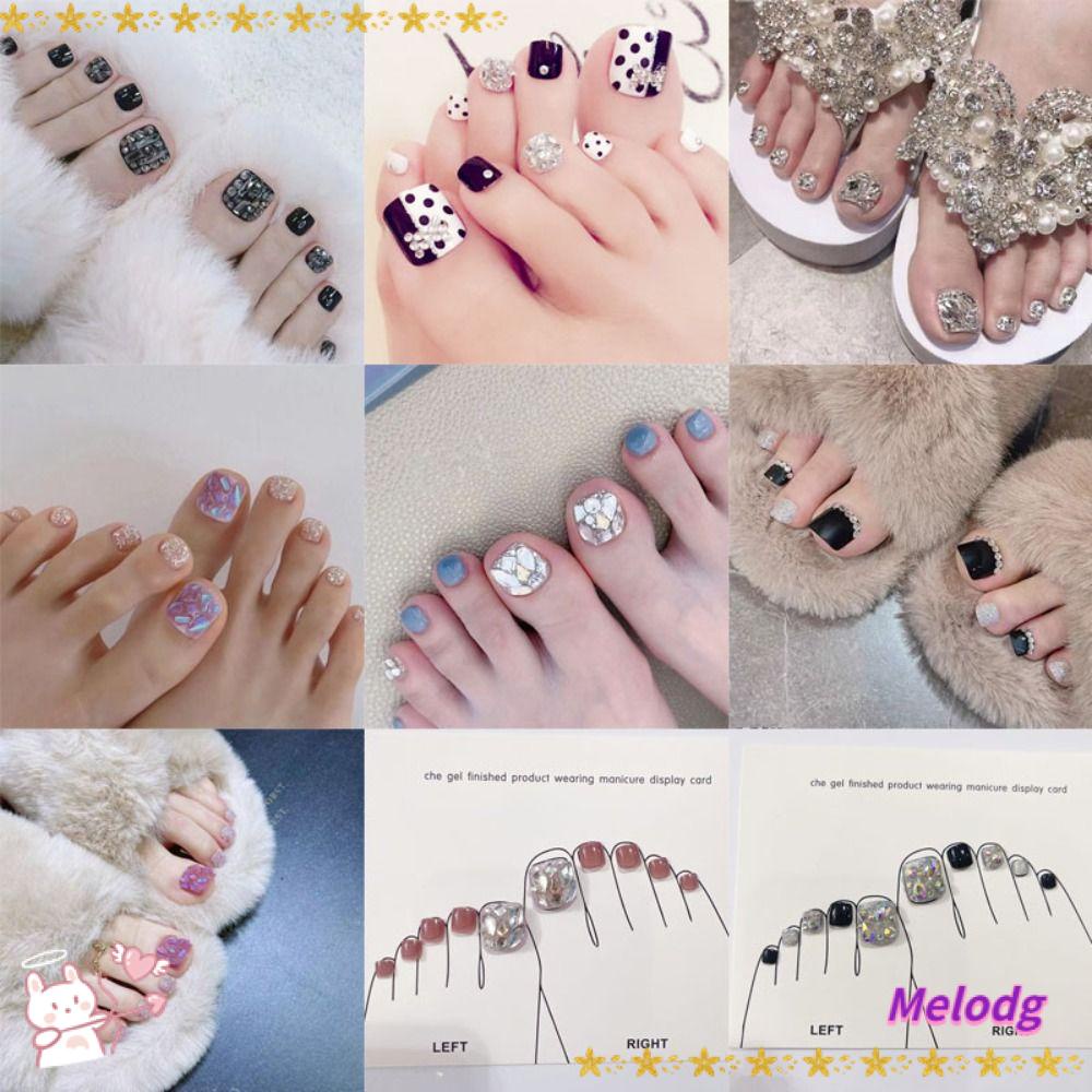 Móng Chân Giả Đính Sequin Lấp Lánh Dành Cho Nữ