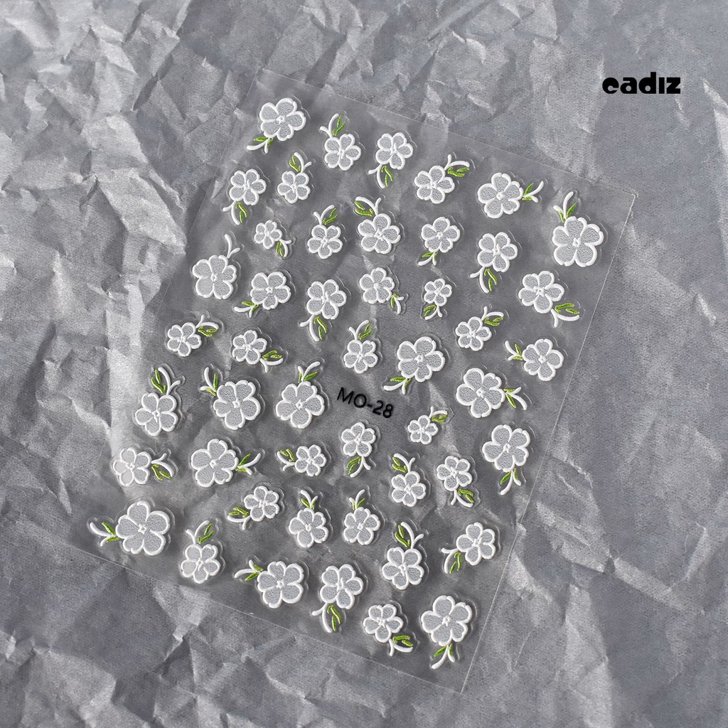 1 Tờ Miếng Dán Họa Tiết Hoa Dập Nổi 3D Nhiều Hình Dạng Trang Trí Móng Tay Nghệ Thuật Dễ Tháo Gỡ