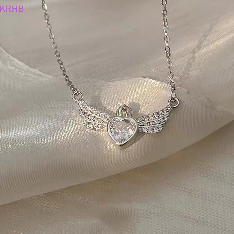Vòng cổ Mặt Trái Tim Đôi Cánh Đính Đá Pha Lê Thời Trang Dành Cho Nữ Mới