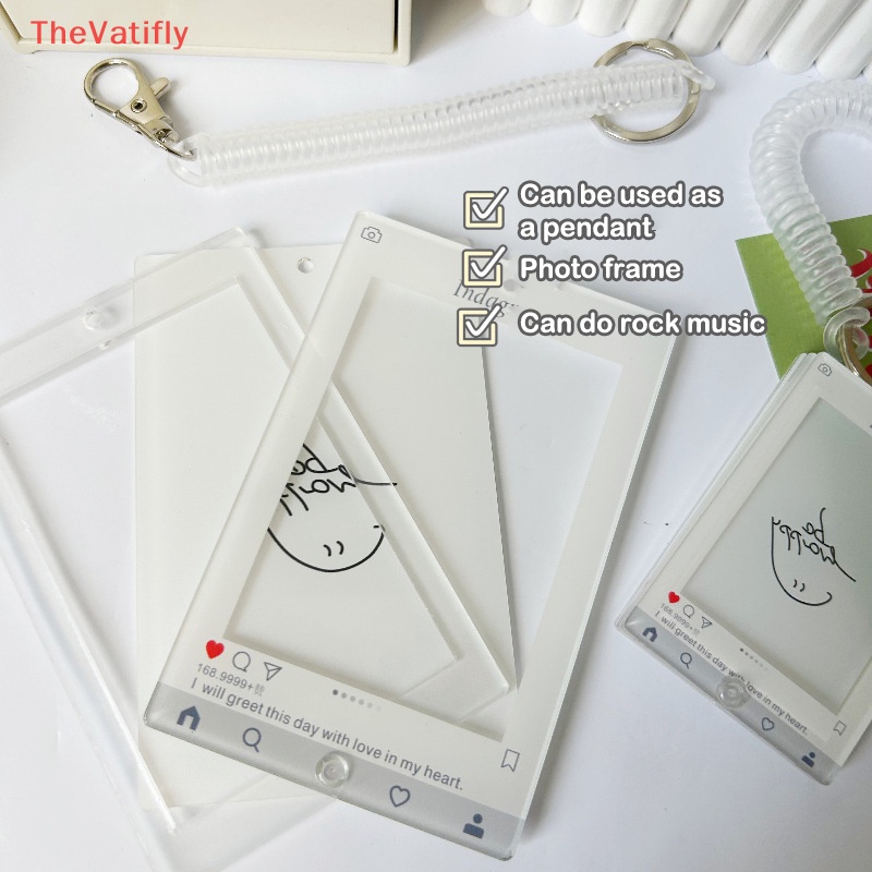 [Thevalifly] Giá Đỡ Ảnh / Thẻ Kèm Móc Khóa Bảo Vệ Trang Trí Nhà Cửa