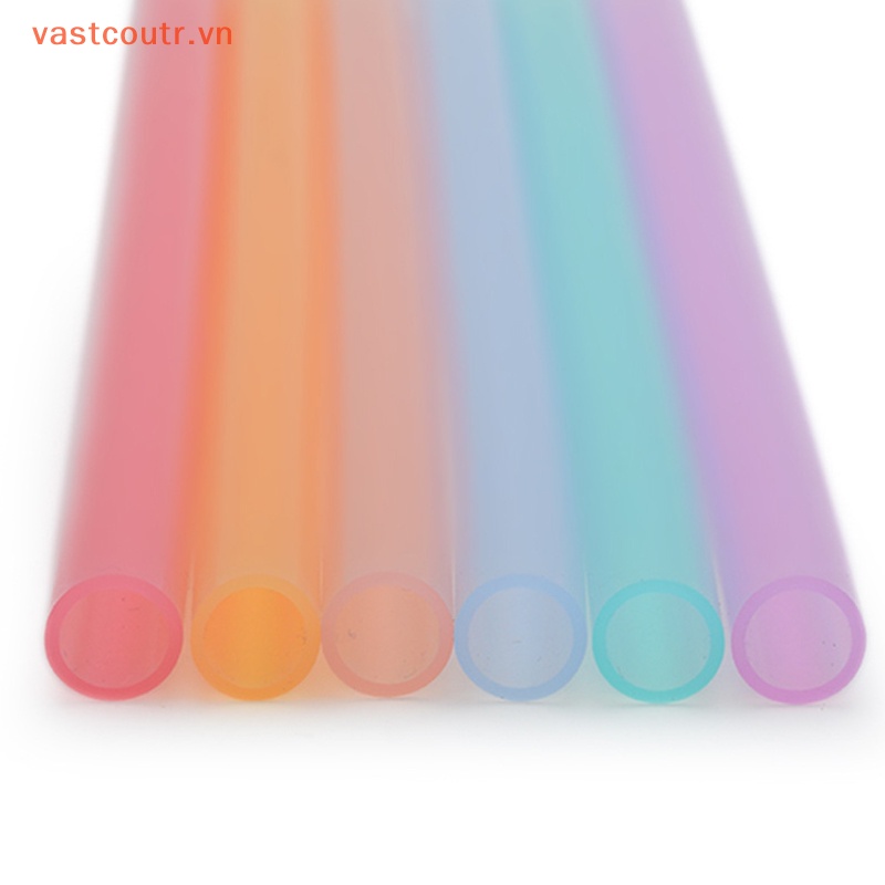 Set 6 Ống Hút Silicon Dẻo Trong Suốt Tái Sử Dụng Linh Hoạt