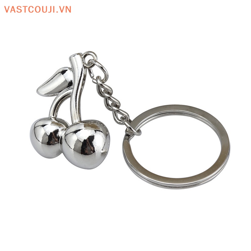 Móc Khóa Hình Trái Cherry Bằng Kim Loại Thời Trang