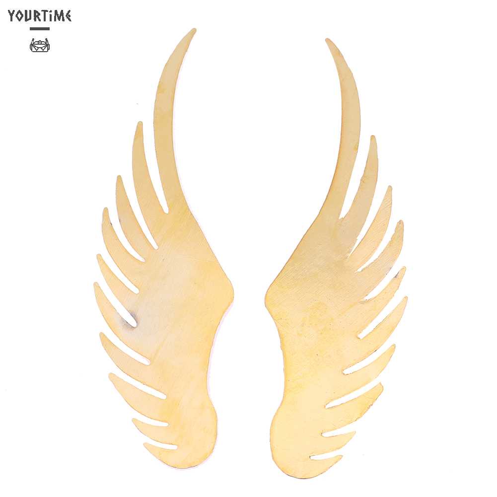 1 Cặp Miếng Dán Trang Trí Xe Hơi Họa Tiết Đôi Cánh 3D Bằng Kim Loại Cứng